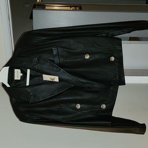 NWT LouLou Studio Lambskin Cropped Blazer size L in Black